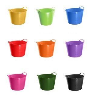 UK MADE!! CHOOSE YOUR COLOUR FLEXI TUB / BUCKET / TRUG AVAILABLE IN 5 SIZES 
