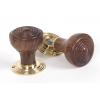Photo of Anvil 83562 - Rosewood & Polished Brass Ringed Mortice/Rim Knob Set