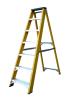 Photo of 7 tread industrial fibreglass swingback step ladder closed length 1593mm