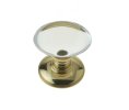 Photo of Mortice knob - Oval Glass - Polished brass