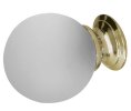 Photo of Frosted Glass Cabinet knob - 25mm - Polished Brass 