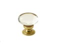Photo of Cabinet knob - 31mm - Glass - Polished brass 