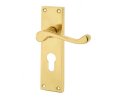 Photo of Scroll - lock lever - Euro - Polished brass