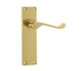 Photo of Scroll - Latch lever - Long plate - Polished brass