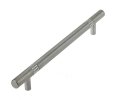 Photo of Cabinet handle - Crystal round bar - 250mm - Satin chrome