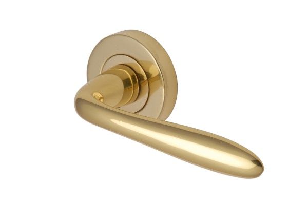 Sutton lever on a rose POLISHED BRASS  finish=