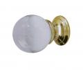 Photo of Crystal cabinet knob - 35mm - Polished brass