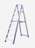 Photo of 8 tread industrial aluminum swingback step ladder closed length 1.86m