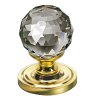 Photo of Crystal mortice knob - 50mm - Polished brass