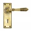 Photo of Anvil 33040 - Aged Brass Reeded Lever Lock Set