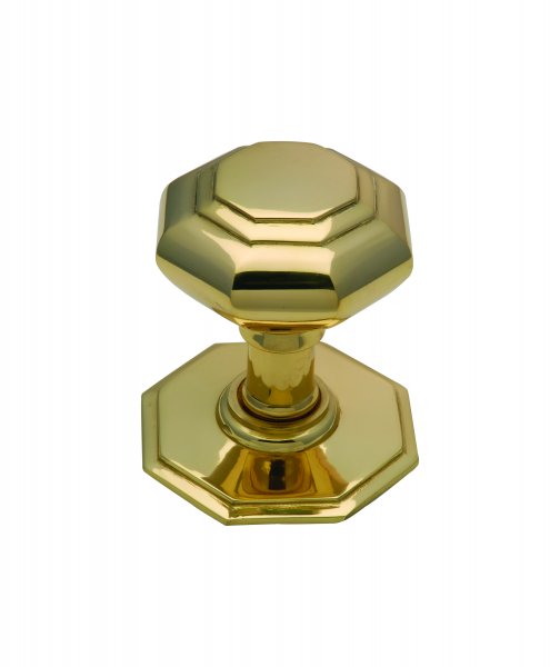 Octagonal Centre Door Knob-Brass,Chrome & Satin=
