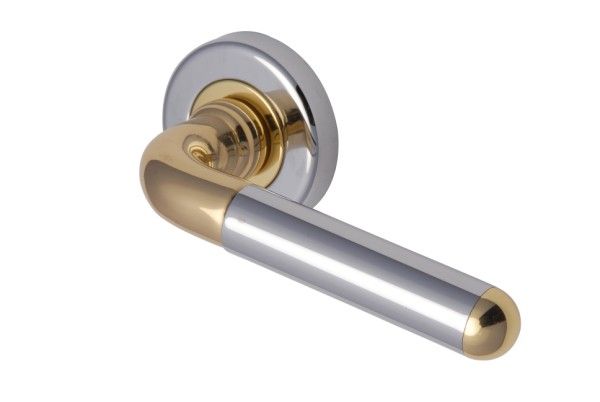 Vienna lever on a rose CHROME/BRASS finish=