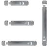 Photo of Surface fixed bolt with 3 keeps, one each of Flat, Angled and Mortice - Satin Chrome