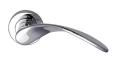 Photo of Volo lever on a rose POLISHED CHROME finish= 