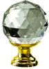 Photo of Crystal cabinet knob - 40mm - Polished brass