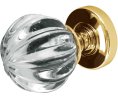 Photo of Mortice knob - Pumkin glass - Polished brass 