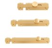 Photo of Surface fixed bolt with 3 keeps, one each of Flat, Angled and Mortice - Satin Brass