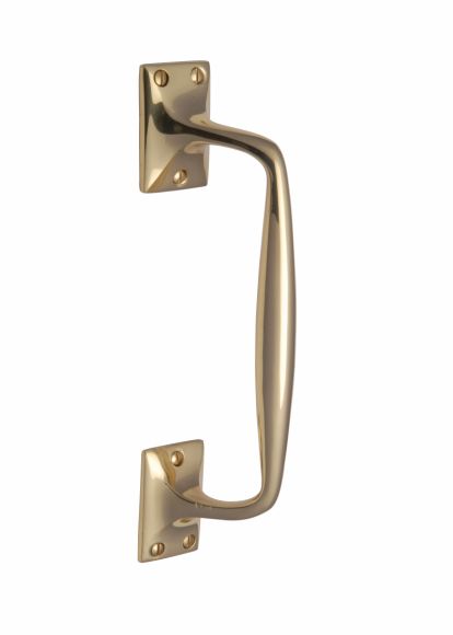 Cranked Pull Handles in Polished Brass 