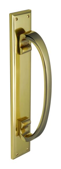 Pull Handle on a Plate - In Brass,Chrome & Satin=